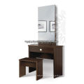 Wooden Dressing Table with Stool and Mirror